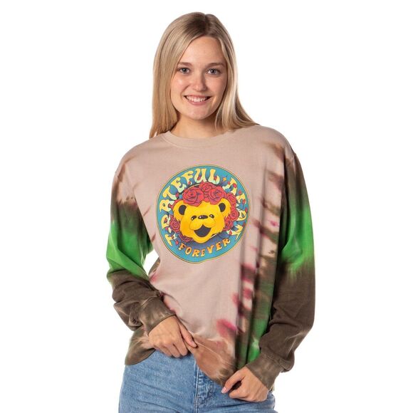 Grateful Dead Women NWT Forever Grateful Tie-Dye Crewneck Pullover Sweatshirt XS - Picture 1 of 6